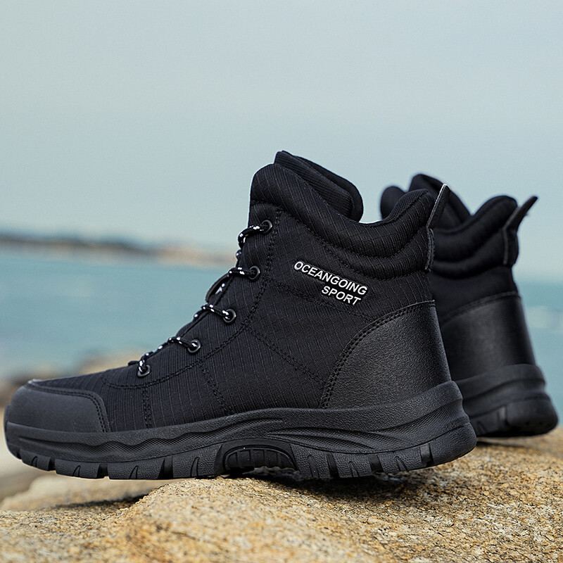 Botine negre pentru drumeții în aer liber mari 48 Cizme antiderapante pentru alpinism bărbați pantofi impermeabili la modă încălțăminte femei băieți cizme toamna