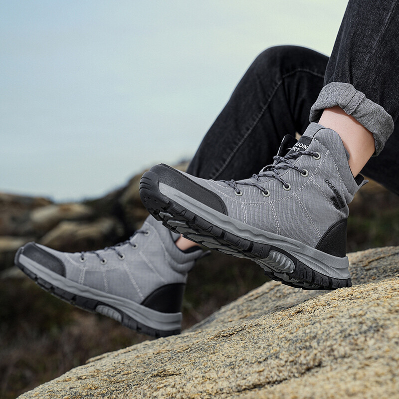 Botine negre pentru drumeții în aer liber mari 48 Cizme antiderapante pentru alpinism bărbați pantofi impermeabili la modă încălțăminte femei băieți cizme toamna