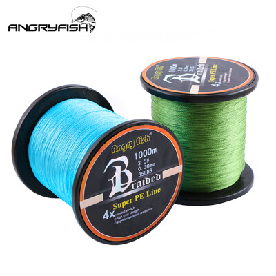 Angryfish Χονδρική 1000m 4x Braided Fishing Line 4 Colors Super PE Line Ισχυρή αντοχή Πολύ αντοχή