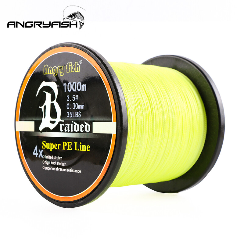 Angryfish Χονδρική 1000m 4x Braided Fishing Line 4 Colors Super PE Line Ισχυρή αντοχή Πολύ αντοχή