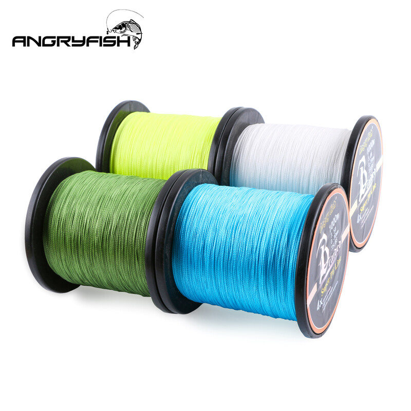 Angryfish Χονδρική 1000m 4x Braided Fishing Line 4 Colors Super PE Line Ισχυρή αντοχή Πολύ αντοχή