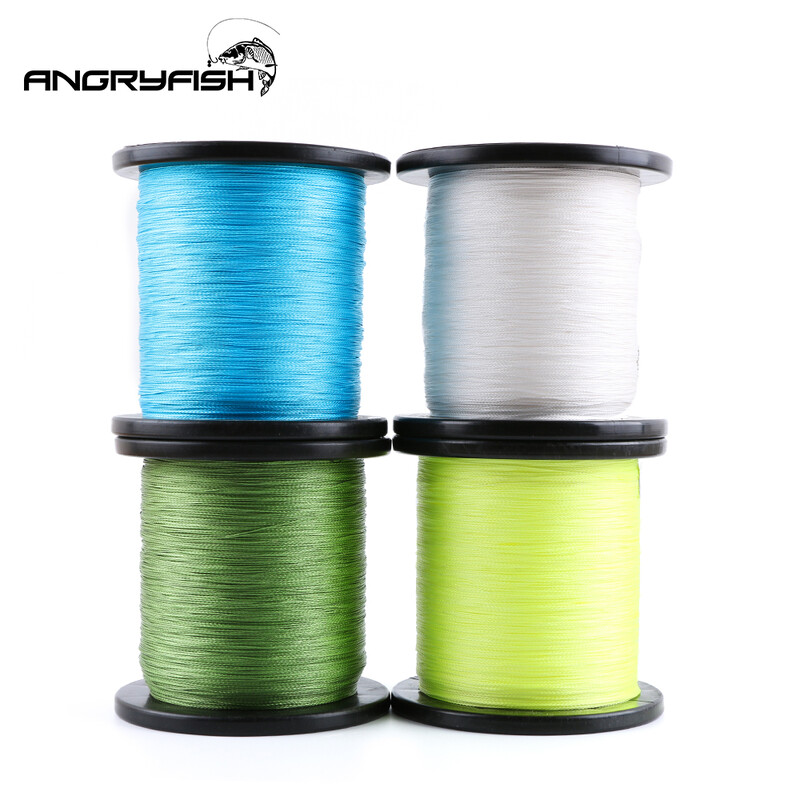 Angryfish Χονδρική 1000m 4x Braided Fishing Line 4 Colors Super PE Line Ισχυρή αντοχή Πολύ αντοχή