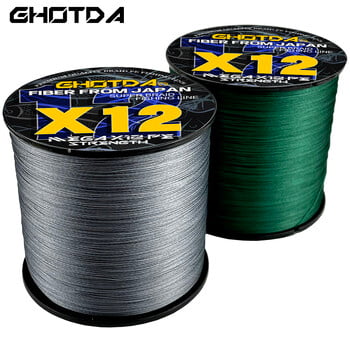 Ghotda Gaining Braid Fishing Line 12 Strands 300M100M PE Braided Multifilament Fish Line Thread Rope Peche Carp Wire