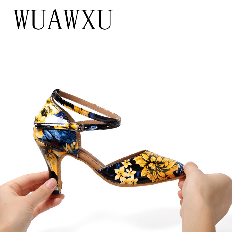 NATASHA2023 Ladina tantsukingad Värvilised täiskasvanute tantsukingad Naiste tantsukingad kõrge kontsaga tantsukingad Peotantsukingad Pehme tald 8