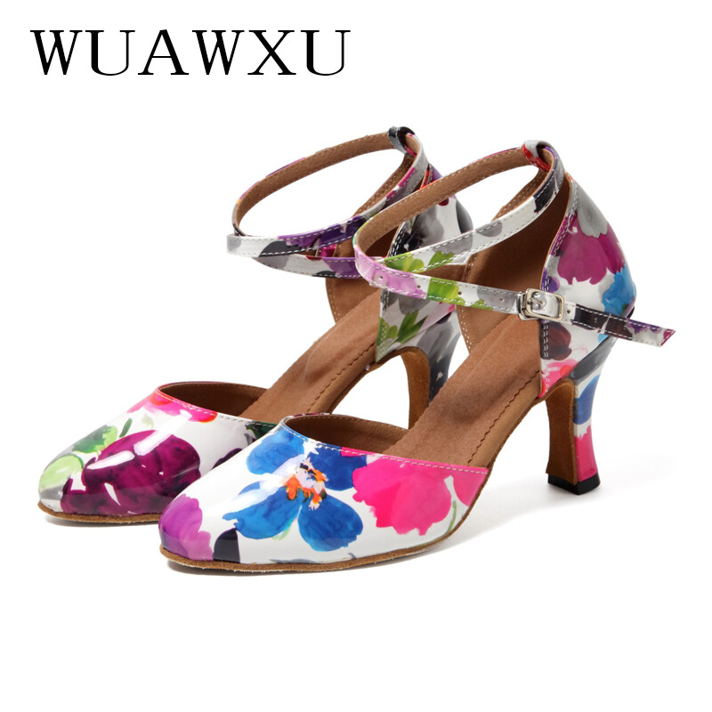 NATASHA2023 Ladina tantsukingad Värvilised täiskasvanute tantsukingad Naiste tantsukingad kõrge kontsaga tantsukingad Peotantsukingad Pehme tald 8