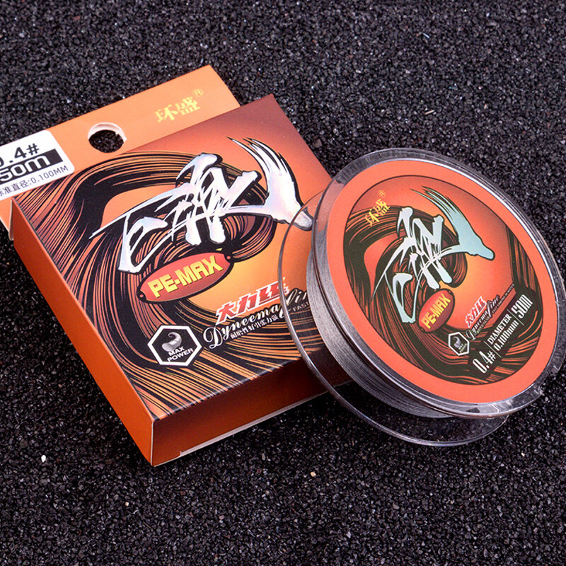 50 m üliõhukese traadi läbimõõduga õngenöör 0,06–0,23 mm 4 punutud ülitugev Jaapani multifilament PE punutud nöör ujuvnöör