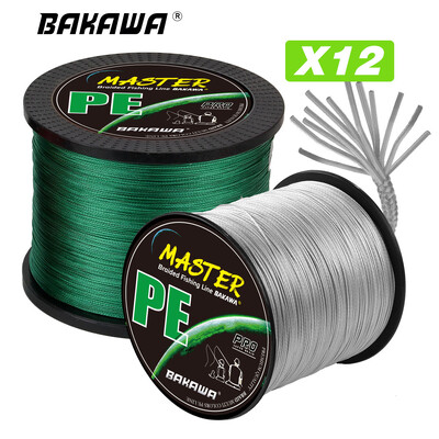 BAKAWA 300M 100M 500M 1000M 12 fire împletite linie de pescuit 100% sârmă PE multifilament japoneză 25-120LB crap țesut apă sărată