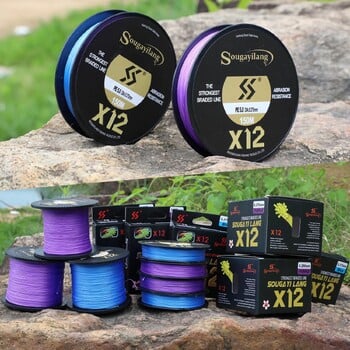 Sougayilang 350m 550m Top Fishing Line PE Braided Fishing Wire 12 Strands 20-103 lb Ψαρέμα αλιευτικού γλυκού νερού