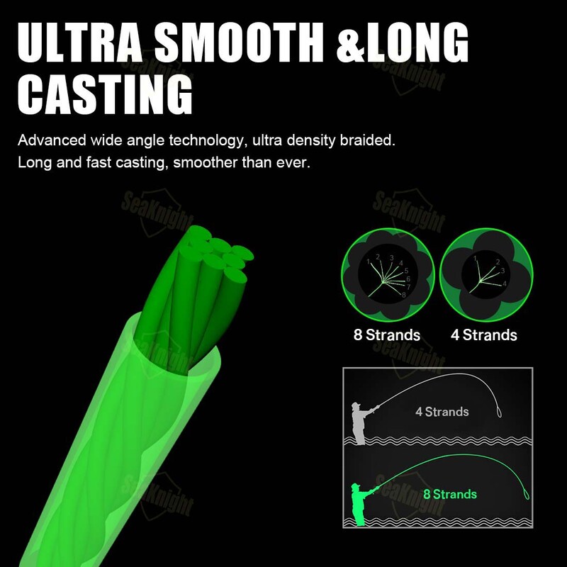SeaKnight kaubamärgi W8 II seeria 8 haruga õngenöör täiustatud lainurktehnoloogiaga punutud PE nöör magevee merevee kalapüük
