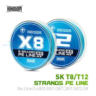 Kingdom SKT8/T12150m дълга риболовна въдица 8 нишки 12 нишки Японска монофилна плетена PE линия въдица за солена вода