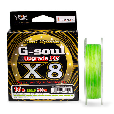 YGK G-SOUL X8 Original Upgrade Braid Linie de pescuit Super Strong 8 fire Linie PE multifilament 200M Linie împletită Fabricat în Japonia