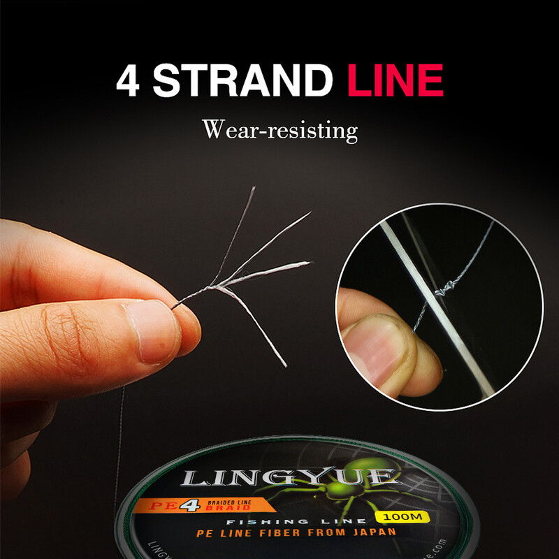 300M 4 haruga õngenöör PE multifilament karpkala ketramine punutud nööriga söödaga püügiriistad