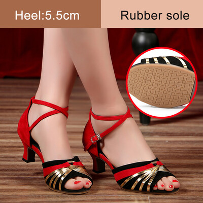 Ladina tantsukingad naistele/naistele/tüdrukutele ballisaali Tango Kizomba Salsa peotantsukingad madala kontsaga 3,5/5,5 cm seemisnahast/kummist tald