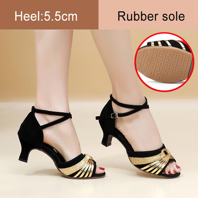 Ladina tantsukingad naistele/naistele/tüdrukutele ballisaali Tango Kizomba Salsa peotantsukingad madala kontsaga 3,5/5,5 cm seemisnahast/kummist tald