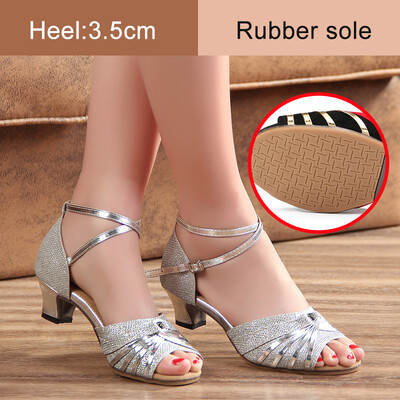 Ladina tantsukingad naistele/naistele/tüdrukutele ballisaali Tango Kizomba Salsa peotantsukingad madala kontsaga 3,5/5,5 cm seemisnahast/kummist tald