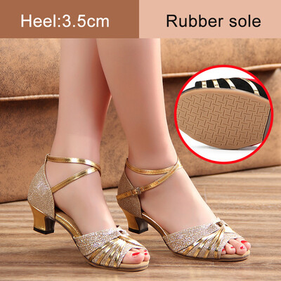 Ladina tantsukingad naistele/naistele/tüdrukutele ballisaali Tango Kizomba Salsa peotantsukingad madala kontsaga 3,5/5,5 cm seemisnahast/kummist tald