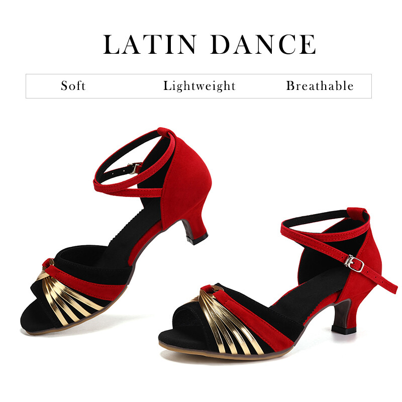 Ladina tantsukingad naistele/naistele/tüdrukutele ballisaali Tango Kizomba Salsa peotantsukingad madala kontsaga 3,5/5,5 cm seemisnahast/kummist tald