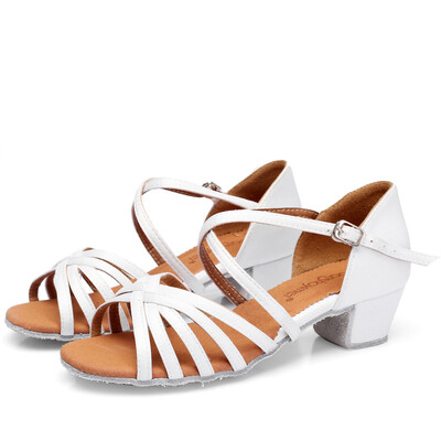 Pantofi de dans latin, 8 culori, copii/copii/copii, sală de bal Tango, femei, pantofi cu toc mic, roșii, pantofi de dans pentru femei