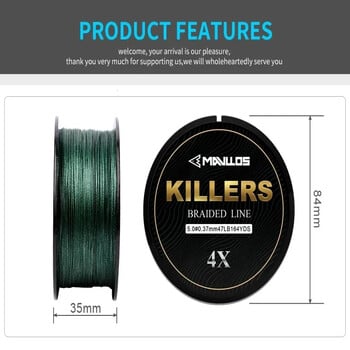 Mavllos Killers Carp Fishing Braided Line, 150m Force 4-80Lbs Strong Saltwater 4 Strands Cross Multifilament Carp Fishing Line