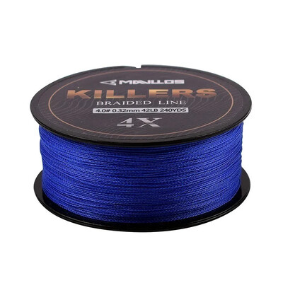 Плетено въже за риболов на шаран Mavllos Killers, 150 м сила 4-80 фунта, силна солена вода, 4 нишки, кръстосано многонишково въдице за риболов на шаран
