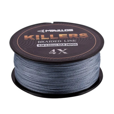 Плетено въже за риболов на шаран Mavllos Killers, 150 м сила 4-80 фунта, силна солена вода, 4 нишки, кръстосано многонишково въдице за риболов на шаран