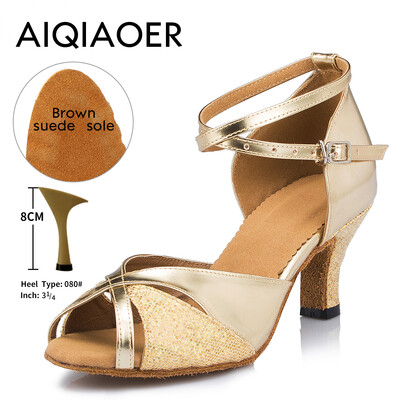 Καλοκαιρινά λάτιν παπούτσια χορού lady salsa tango ballroom παπούτσια χορού μαύρα σατέν κοριτσίστικα πέδιλα ψηλοτάκουνα 8 cm