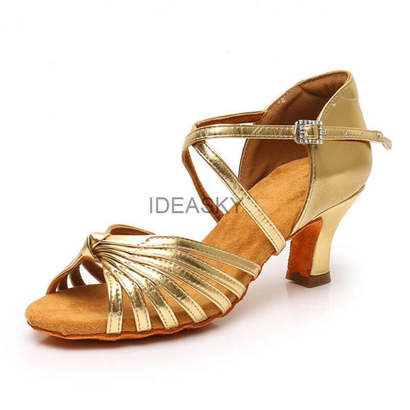 Pantofi de dans latino pentru femei Sandale din satin Doamne Fete Salsa Tango Pantofi de dans de sală Talpă moale Tocuri înalte 5 cm/7 cm/8 cm