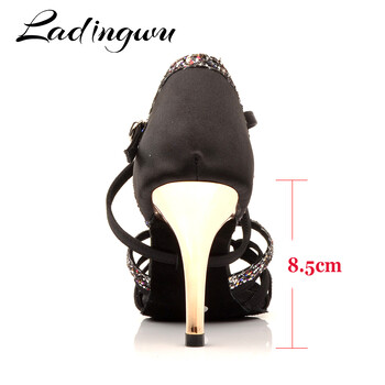 Ladingwu New Dance Shoes Woman Latin Sansa Dance Shoes Women Party Ballroom Performance Shoes Dancing Metal heel 7. 5/8. 5 εκ