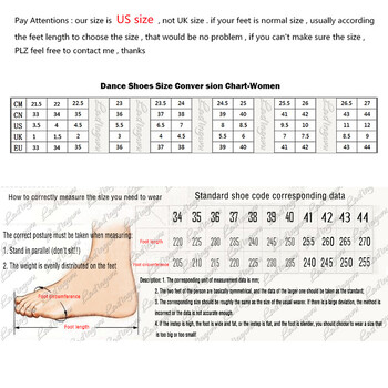 Ladingwu New Dance Shoes Woman Latin Sansa Dance Shoes Women Party Ballroom Performance Shoes Dancing Metal heel 7. 5/8. 5 εκ