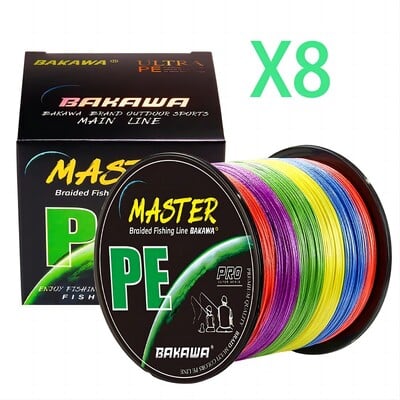 BAKAWA Strong X8 Strand Pletena struna za pecanje 100/300/500/1000M Carp Wire Japanska višestruka PE struna otporna na habanje Pesca