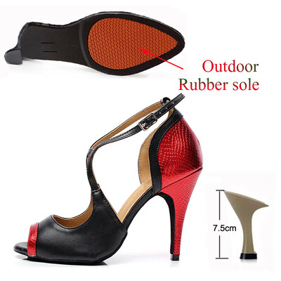 Latin Dance Παπούτσια Γυναικεία Tango Salsa Dance Παπούτσια για κορίτσια Ψηλοτάκουνα 10cm Χρυσά Κόκκινα Καλοκαιρινά Σανδάλια Γυναικεία Παπούτσια χορού