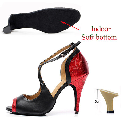 Latin Dance Παπούτσια Γυναικεία Tango Salsa Dance Παπούτσια για κορίτσια Ψηλοτάκουνα 10cm Χρυσά Κόκκινα Καλοκαιρινά Σανδάλια Γυναικεία Παπούτσια χορού