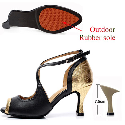 Latin Dance Παπούτσια Γυναικεία Tango Salsa Dance Παπούτσια για κορίτσια Ψηλοτάκουνα 10cm Χρυσά Κόκκινα Καλοκαιρινά Σανδάλια Γυναικεία Παπούτσια χορού