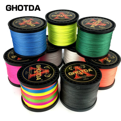 GHOTDA Linie de împletitură puternică 8/4 țesături 1000/500/300/100M PE Linie de pescuit multifilament Pescuit pe râu, lac, mare