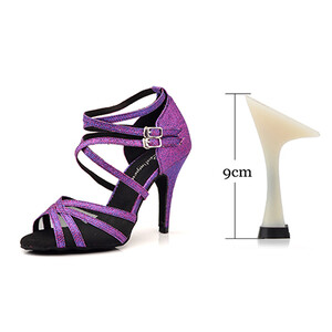 Ladingwu Pantofi de dans latino Pantofi de dans violet pentru femei