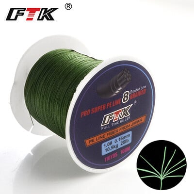 FTK 100M 8 fire PE sârmă împletită Linie de pescuit 110 yarzi Multifilament 0,16 mm-0,40 mm 20LB-90LB Linie de pescuit din fibră Toate pescuitul