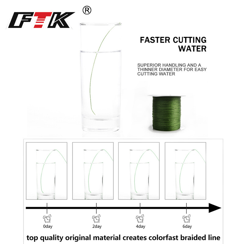 FTK 100M 8 fire PE sârmă împletită Linie de pescuit 110 yarzi Multifilament 0,16 mm-0,40 mm 20LB-90LB Linie de pescuit din fibră Toate pescuitul