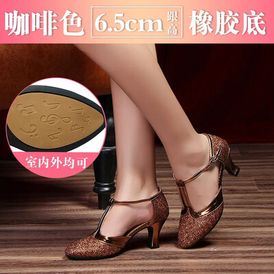 Καλοκαιρινό Νέα Μοντέρνα Γυναικεία Παπούτσια Χορού Κομψά γυναικεία παπούτσια Tango με κλειστά δάχτυλα Standard Waltz Ballroom Dancing Heel Εσωτερική σουέτ σόλα