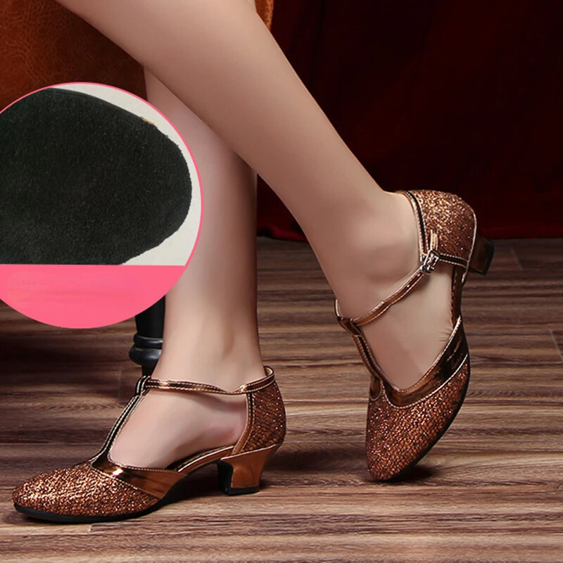 Καλοκαιρινό Νέα Μοντέρνα Γυναικεία Παπούτσια Χορού Κομψά γυναικεία παπούτσια Tango με κλειστά δάχτυλα Standard Waltz Ballroom Dancing Heel Εσωτερική σουέτ σόλα