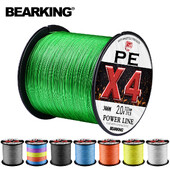 BEARKING Brand 4 fire 100M 300M PE Linie de pescuit împletită 10-93LB Linie de pescuit multifilament netedă pentru pescuitul crapului