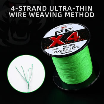 BEARKING Brand 4 Strands 100M 300M PE Braided Fishing Line 10-93LB Multifilament Fishing Line Smooth for Carp Fishing