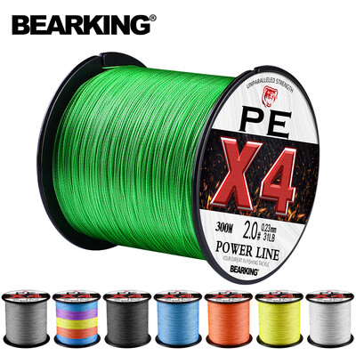 BEARKING Brand 4 Strands 100M 300M PE Braided Fishing Line 10-93LB Multifilament Fishing Line Smooth for Carp Fishing