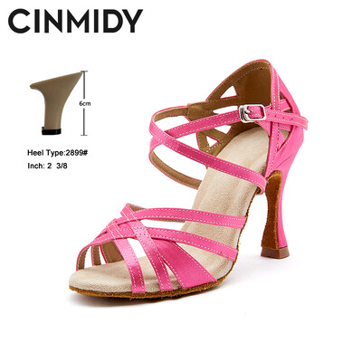 CINMIDY satiinist ladina tantsukingad Tüdrukute roosad tantsukingad Pehme põhjaga naiste sandaalid, pehme tallaga lateksist peokingad