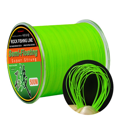 Linie de pescuit din nailon monofilament semi-plutitor de 500 m alb roz portocaliu verde galben stâncă stâncă cu momeală de mare accesorii de pescuit