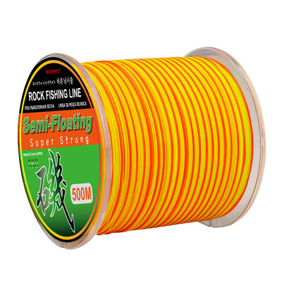 Linie de pescuit din nailon monofilament semi-plutitor de 500 m alb roz portocaliu verde galben stâncă stâncă cu momeală de mare accesorii de pescuit