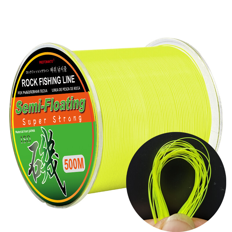 Linie de pescuit din nailon monofilament semi-plutitor de 500 m alb roz portocaliu verde galben stâncă stâncă cu momeală de mare accesorii de pescuit