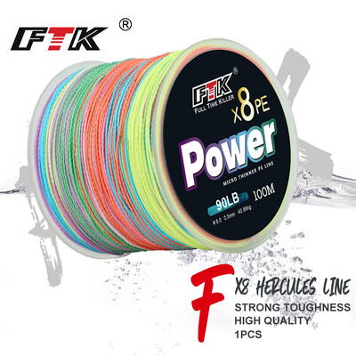 FTK 8X Fishing Line 120M 8 Strands Braided Fishing Line Multifilament PE Line for Carp Fishing Wire