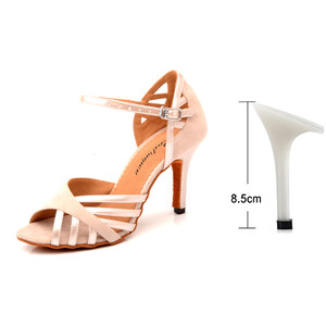 Ladingwu Pantofi de dans latino pentru femei din piele intoarsa si PU, mov nou, pentru petrecere, salsa, pantofi de dans cu toc cuba, 9 cm, pantofi de dans