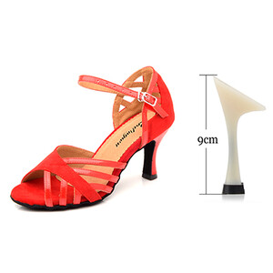 Ladingwu Pantofi de dans latino pentru femei din piele intoarsa si PU, mov nou, pentru petrecere, salsa, pantofi de dans cu toc cuba, 9 cm, pantofi de dans