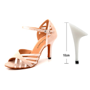 Ladingwu Pantofi de dans latino pentru femei din piele intoarsa si PU, mov nou, pentru petrecere, salsa, pantofi de dans cu toc cuba, 9 cm, pantofi de dans